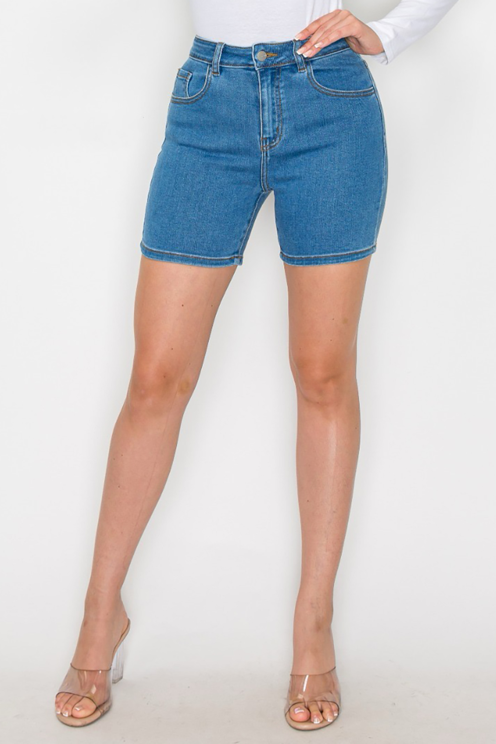 High Rise Midi Shorts